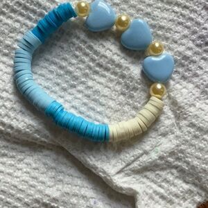 Handmade clay beaded bracelet 🦋 🌊🐚 ⭐️💙🩵